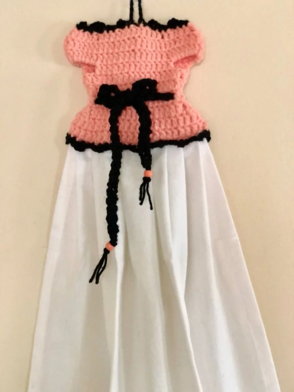 Crochet Farm Fresh Dress Towel, Crochet Hanging Tea Towel